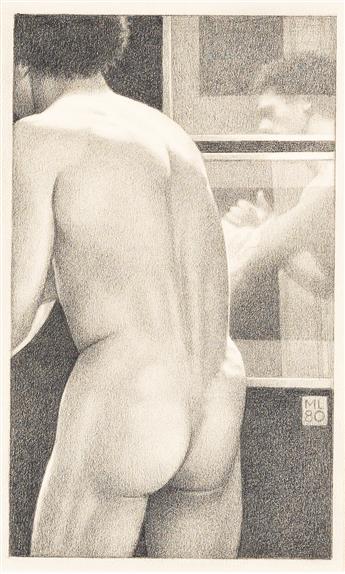 MICHAEL LEONARD (1933-) Mans back and reflection.